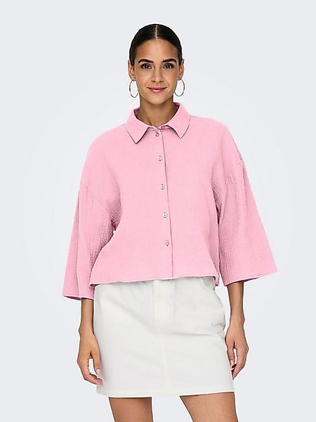 JACQUELINE de YONG Blusenshirt Legere Crepe Bluse Weite Ärmel 3/4 Hemdkrage günstig online kaufen