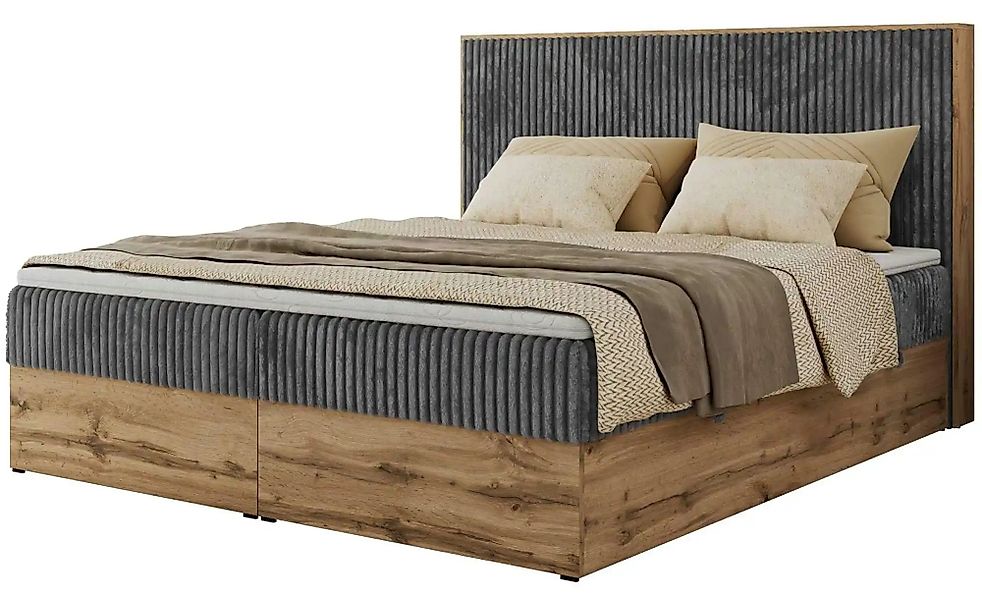 Boxbett mit Bettkasten Wood Classic ¦ grau ¦ Maße (cm): B: 204 H: 120 Bette günstig online kaufen