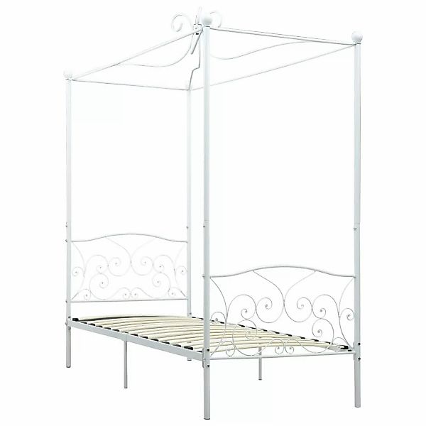 Himmelbett-gestell Weiß Metall 100 X 200 Cm günstig online kaufen