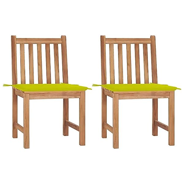 vidaXL Gartenstühle 2 Stk mit Kissen Massivholz Teak 3062927 günstig online kaufen