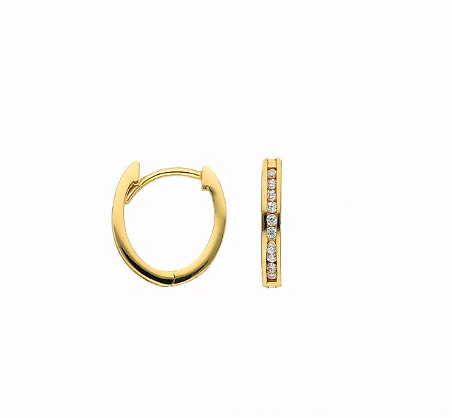 Adelia´s Paar Ohrhänger "585 Gold Ohrringe Creolen", mit Zirkonia Goldschmu günstig online kaufen