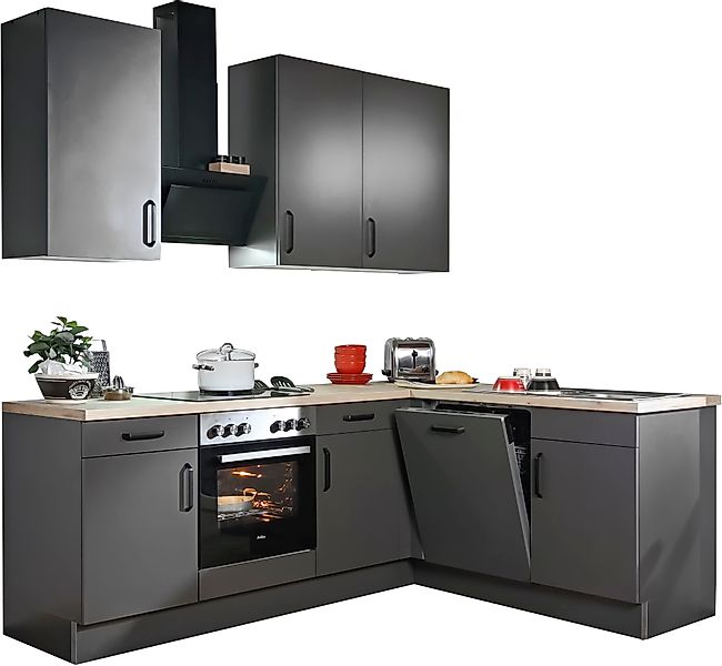 wiho Küchen Winkelküche ""Simi", mit verstellbaren Füßen, wahlweise mit E-G günstig online kaufen