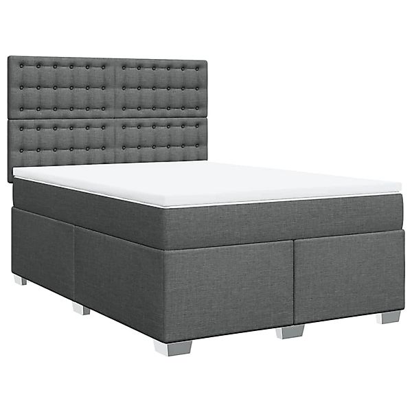 vidaXL Boxspringbett mit Matratze Dunkelgrau 140x190 cm Stoff 3290498 günstig online kaufen