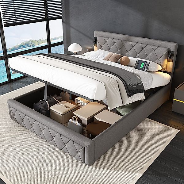 STILVORA Polsterbett 160×200 Polsterbtt Stauraumbett Doppelbett günstig online kaufen