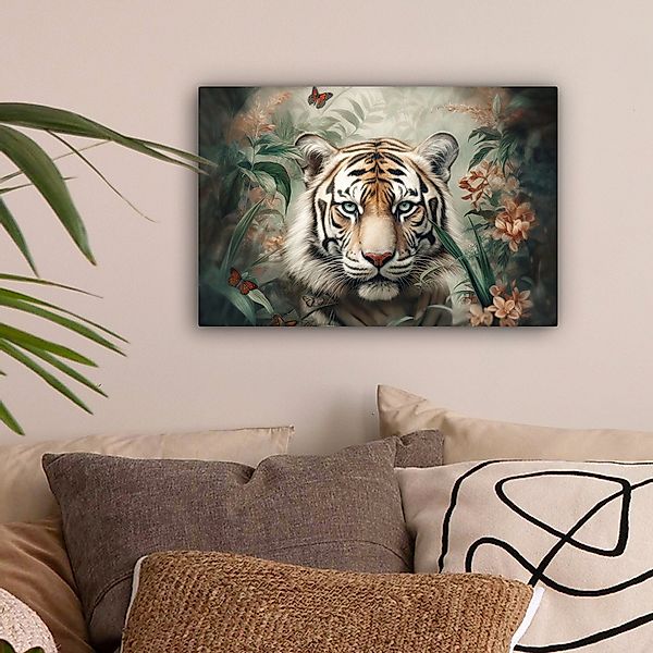 OneMillionCanvasses® Leinwandbild Tiger - Schmetterlinge - günstig online kaufen