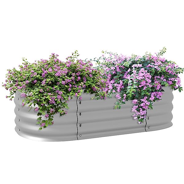 Outsunny Garten-Bett Verzinktes Metall Silber 105L x 62B x 30H cm günstig online kaufen
