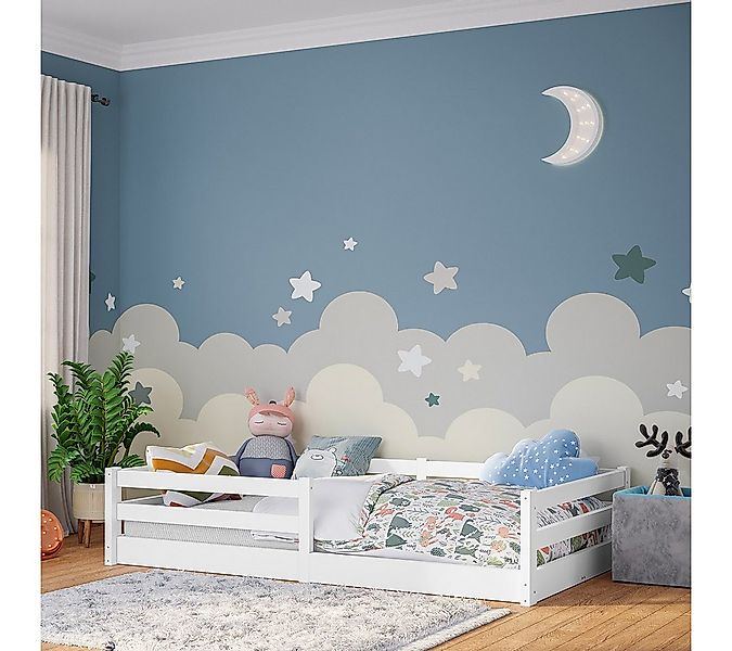 Bellabino Kinderbett Iskri mit Rausfallschutz und Lattenrost (weiß, optiona günstig online kaufen