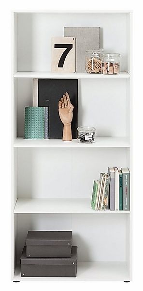 Bücherregal FIONA, Weiß matt, B 70 x H 158 x T 30 cm, 4 Fächer günstig online kaufen