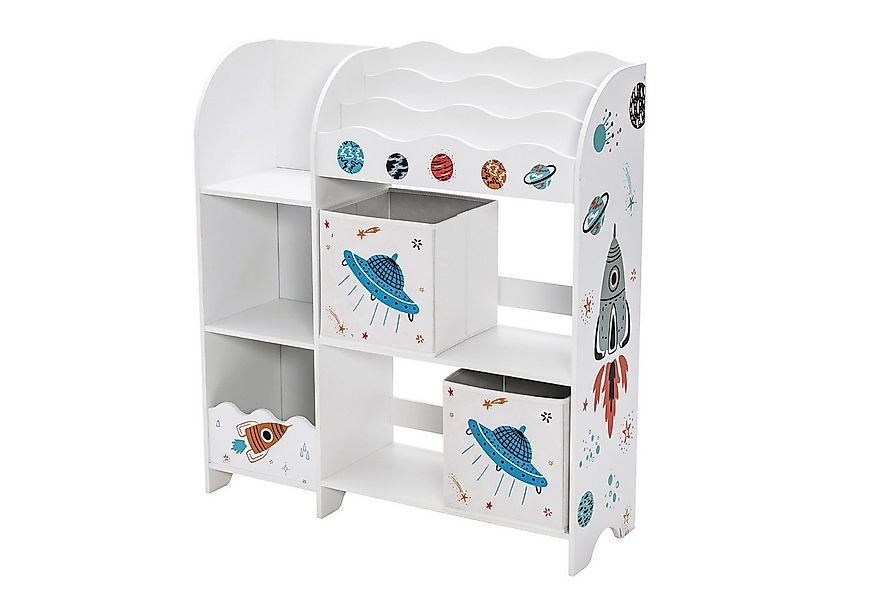COSTWAY Bücherregal, Kinder, Spielzeugregal mit 5 Fächern, 2 Boxen & Regale günstig online kaufen