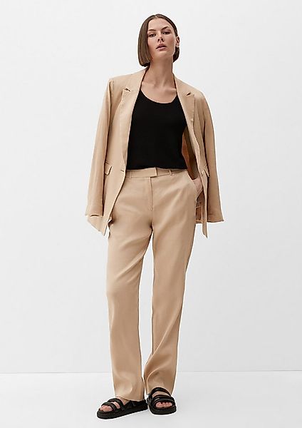 s.Oliver Chinos Hose Regular: Leinenhose mit Bundfalte günstig online kaufen