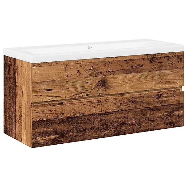 vidaXL Waschbeckenunterschrank mit Einbaubecken Altholz-Optik 3328927 günstig online kaufen