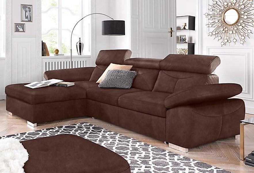 exxpo - sofa fashion Ecksofa »Spring, super bequem, mit Armteil- und Kopfte günstig online kaufen