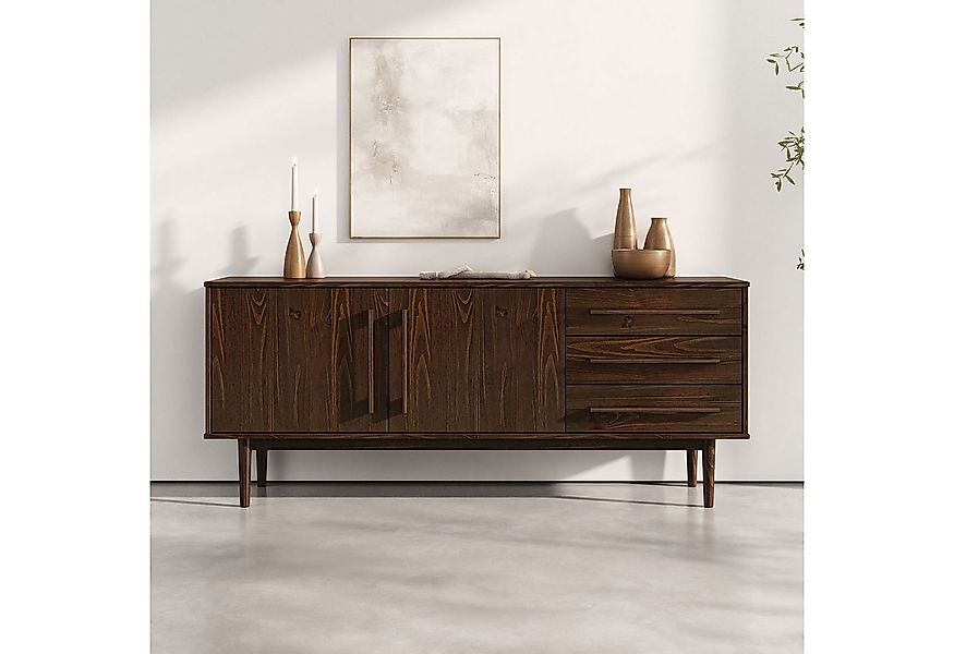 IDIMEX Sideboard TECCA, Wohnzimmer Kommode mit Türen 3 Schubladen Massivhol günstig online kaufen