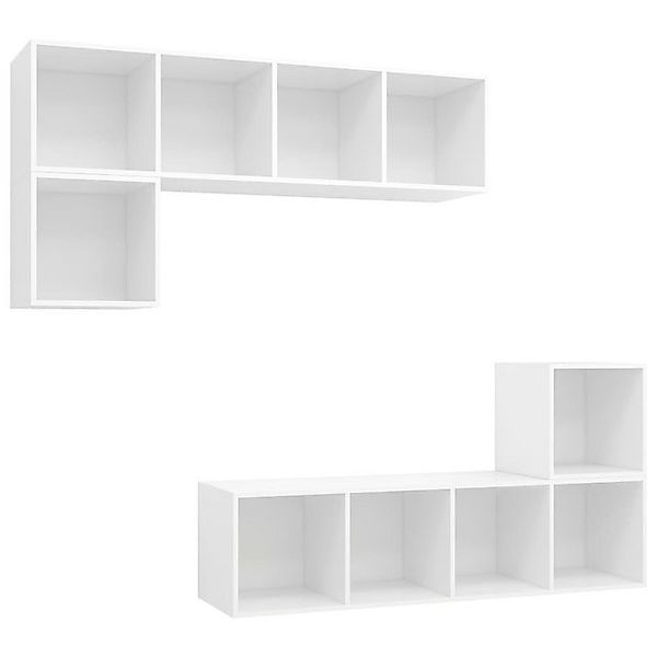 furnicato TV-Schrank 4-tlg. TV-Schrank-Set Weiß Holzwerkstoff (1-St) günstig online kaufen