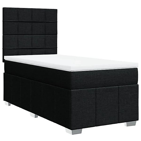 vidaXL Boxspringbett mit Matratze Schwarz 80x200 cm Stoff 3293797 günstig online kaufen