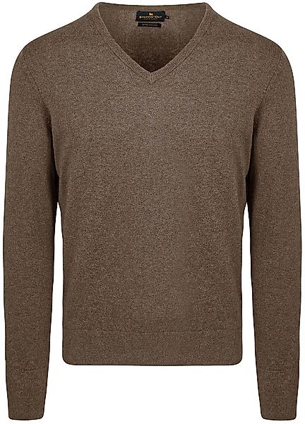 Steppin' Out Pullover Cotton Cashmere V-Ausschnitt Taupe Melange - Größe M günstig online kaufen