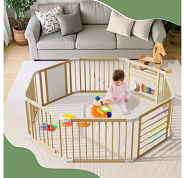 Meulbaty Laufstall Baby Laufgitter, klappbar Holz Laufstall mit Musikalisch günstig online kaufen