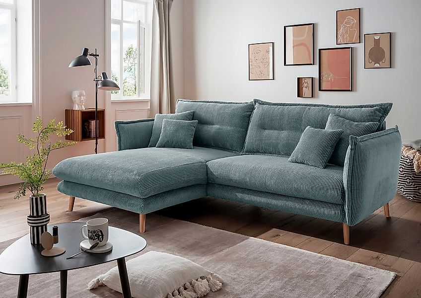INOSIGN Ecksofa "Lazio modern und bequem, schmale Armlehnen, tolle Detailve günstig online kaufen
