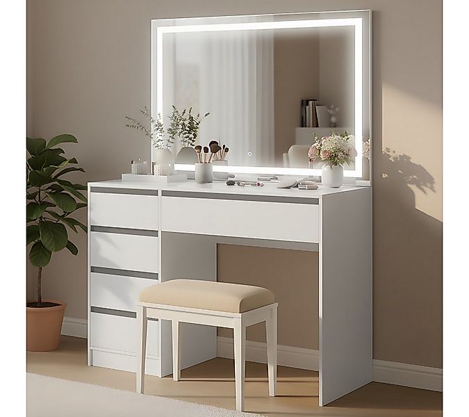 Bellamio Schminktisch Nore mit Spiegel, mit und ohne LED-Beleuchtung (Weiß, günstig online kaufen