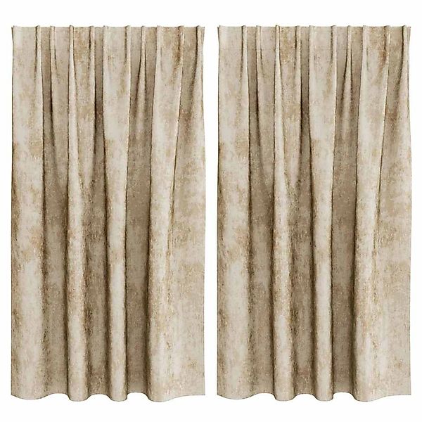 vidaXL Vorhänge 2 Stk Creme 140 x 140 cm Samt 4107698 günstig online kaufen