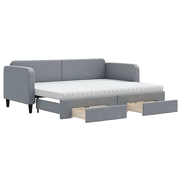 vidaXL Tagesbett Ausziehbar mit Schubladen Hellgrau 80x200 cm Stoff1883323 günstig online kaufen