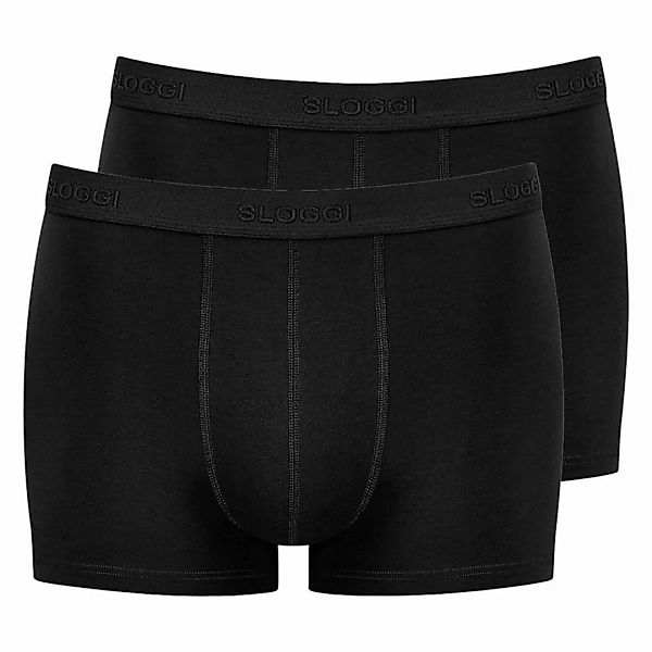 Sloggi Herren Boxer Shorts, 2er Pack - 24/7, Baumwolle, einfarbig schwarz M günstig online kaufen