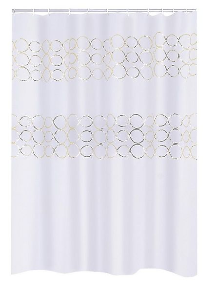Ridder Duschvorhang Paillette Weiß-gold Breite 180 cm günstig online kaufen