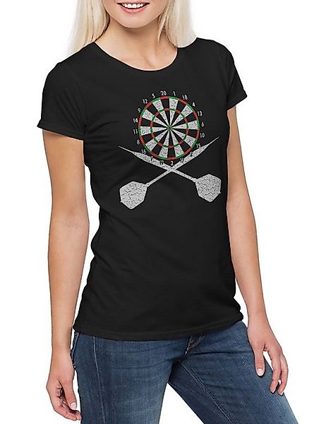 Urban Backwoods Print-Shirt Darts Board And Crossed Dart Damen T-Shirt Play günstig online kaufen