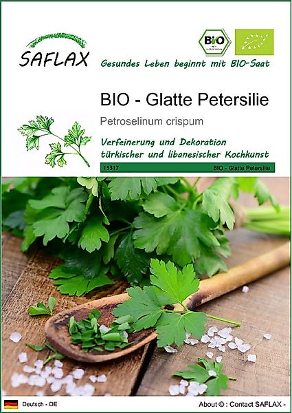 SAFLAX Kräutersamen SAFLAX - Samen - BIO - Glatte Petersilie günstig online kaufen
