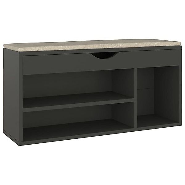 furnicato Schuhschrank Schuhbank mit Kissen Grau 104x30x49 cm Holzwerkstoff günstig online kaufen