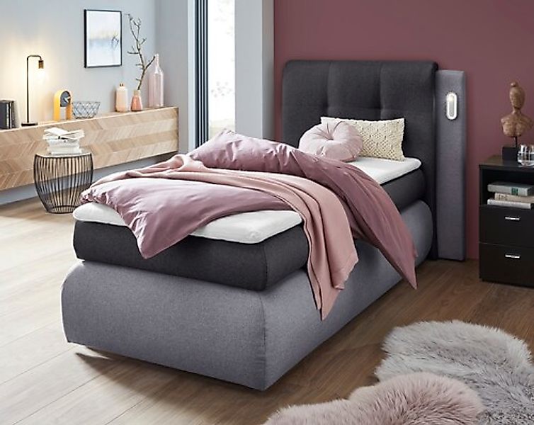 COLLECTION AB Boxspringbett »Borna«, inklusive Bettkasten, LED-Beleuchtung günstig online kaufen