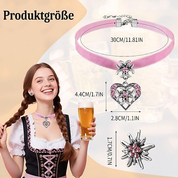 Coonoor Schmuckset Damen Oktoberfest Schmuckset, Edelweiß günstig online kaufen