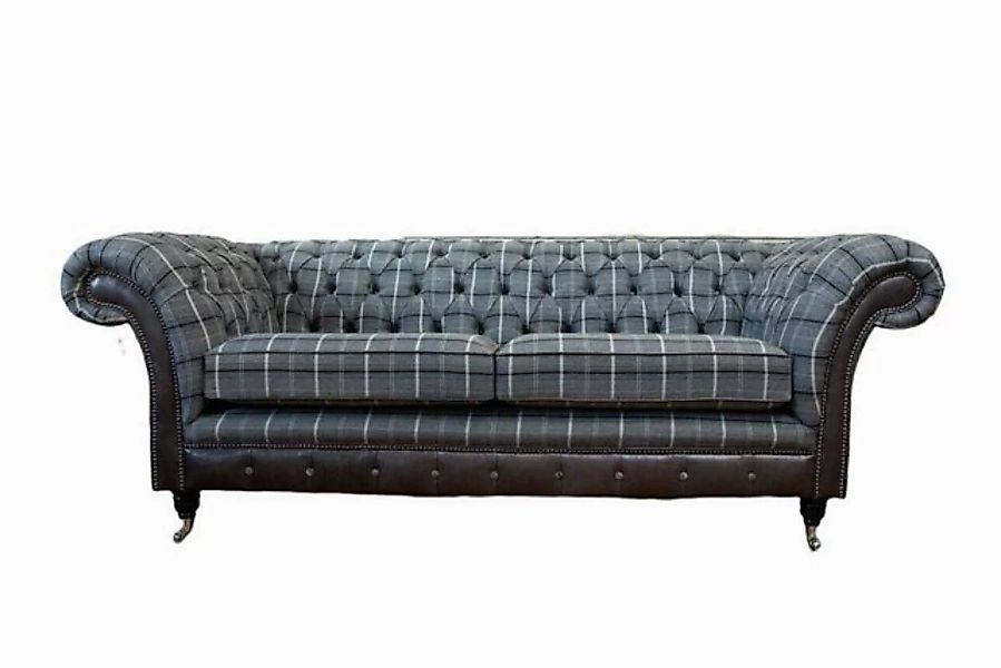 JVmoebel Chesterfield-Sofa 3-SITZER LILA HANDGEFERTIGTES CHESTERFIELD-SAMTS günstig online kaufen