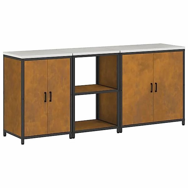 vidaXL Aufbewahrungsset für die Küche 3 Stk Rostig Wetterfeststahl 3392707 günstig online kaufen