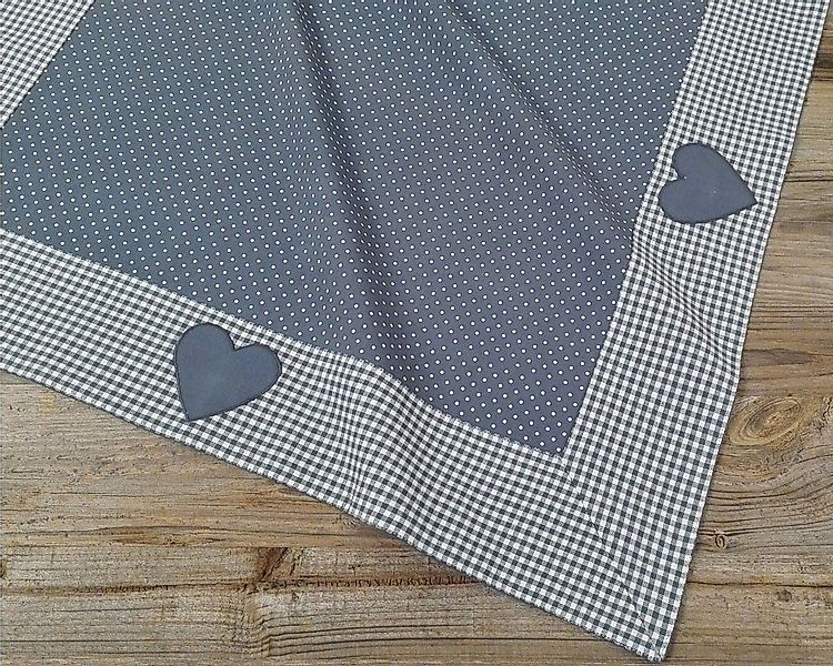 matches21 HOME & HOBBY Tischdecke Tischdecke LINA Landhaus Herz blau, 100 % günstig online kaufen