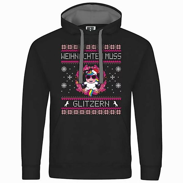 deinshirt Kapuzenpullover Herren Kapuzenpullover Weihnachten muss glitzern günstig online kaufen