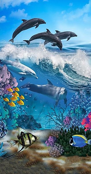 good morning Strandtuch Strandtuch "Delfin", Polyester, Polyvelours Motiv günstig online kaufen