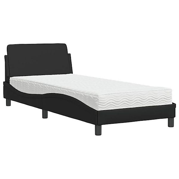 vidaXL Bett Bett mit Matratze "Dover" Schwarz 90x190 cm Kunstleder günstig online kaufen