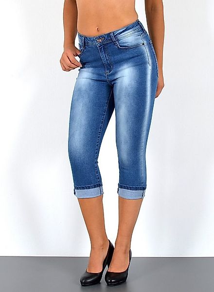 ESRA Caprijeans Sommer Hose Damen Capri Jeans High Waist kurze Jeans bis Üb günstig online kaufen