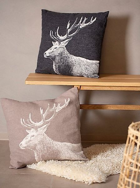 DAVID FUSSENEGGER Kissenhülle Silvretta 'Hirsch' 50 x 50 cm günstig online kaufen