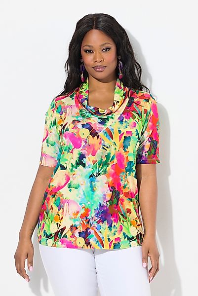 Ulla Popken T-Shirt Slinkyshirt floraler Druck günstig online kaufen