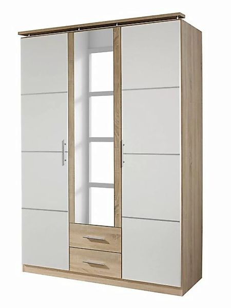 Kindermöbel 24 Spiegelschrank Devin weiß-braun Eiche Sonoma 3 Türen günstig online kaufen