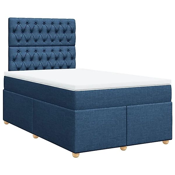 vidaXL Boxspringbett mit Matratze Blau 120x190 cm Stoff 3293532 günstig online kaufen