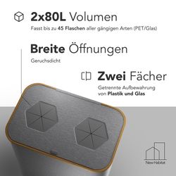 NewHabitat Flaschenkorb Pfandflaschen Sammelbehälter inkl. 2x günstig online kaufen