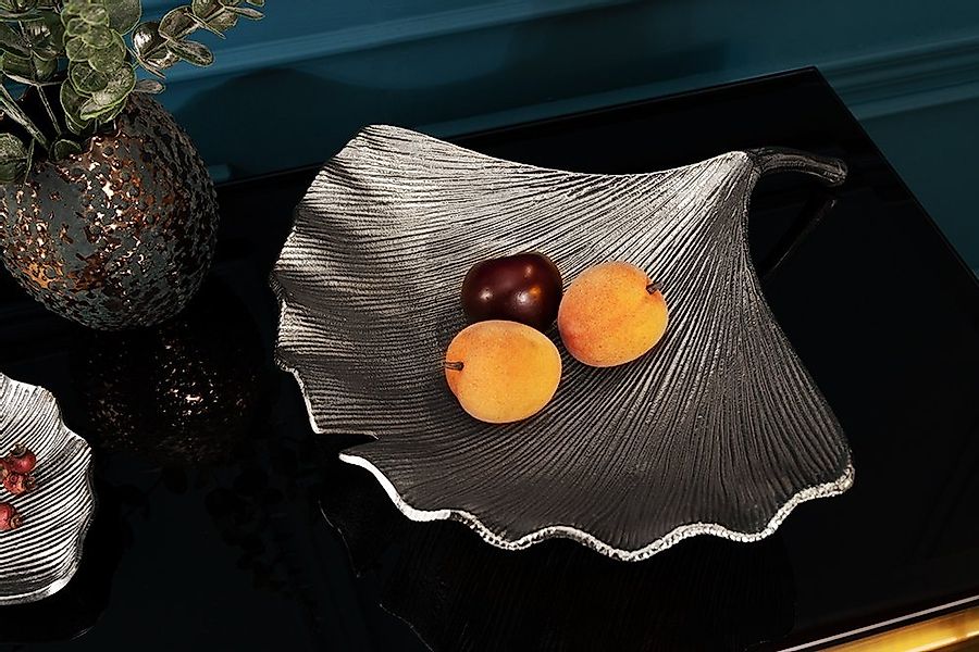 riess-ambiente Dekoschale GINKGO 42cm silber (Einzelartikel, 1 St), Wohnzim günstig online kaufen