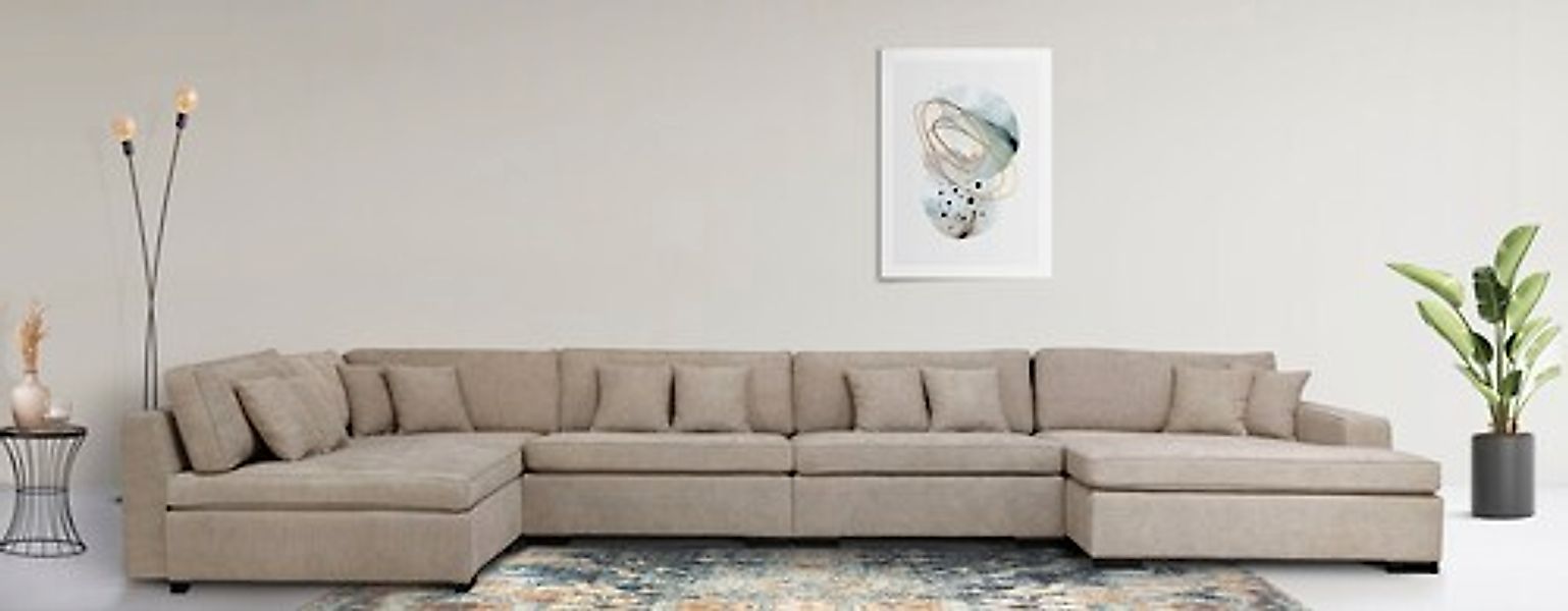 Home affaire Wohnlandschaft »Skara U-Form«, Lounge-Sofa mit Federkernpolste günstig online kaufen