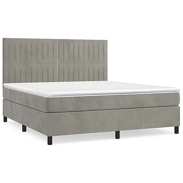 vidaXL Boxspringbett mit Matratze Hellgrau 140x200 cm Samt1466167 günstig online kaufen