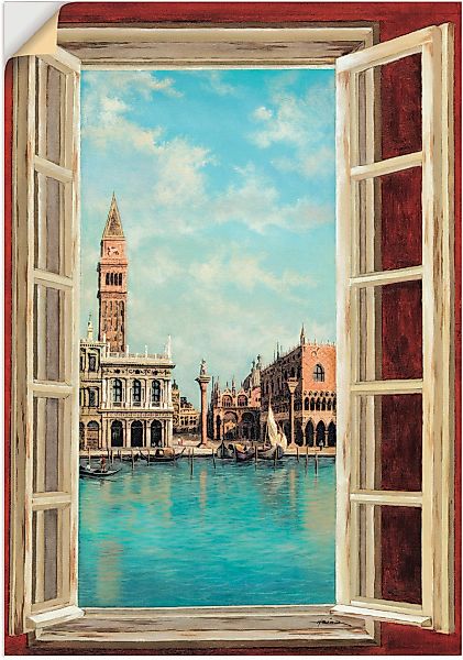 Artland Wandbild "Fenster mit Blick auf Venedig", Fensterblick, (1 St.), al günstig online kaufen