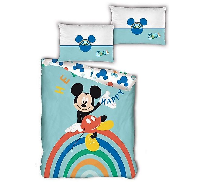 Disney Mickey Mouse Bettwäsche Disney Mickey Maus Regenbogen Bettwäsche Set günstig online kaufen