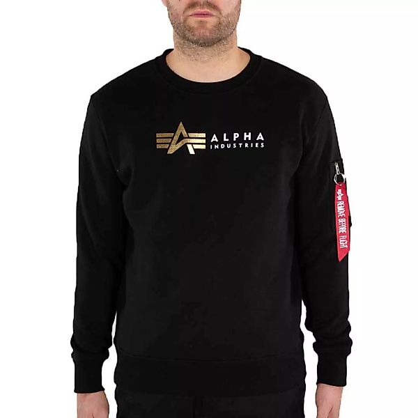 Alpha Industries Label Foil Print Sweatshirt XS Black günstig online kaufen
